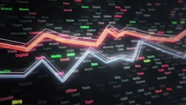 Antecedentes Abstractos Con Animación Gráficos Crecimiento Contadores Números Fluidos Con — Vídeos de Stock