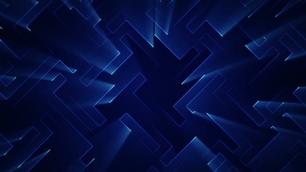 Geometrical Background Stripes Particles Animation Circuit Electric Signal Blue Shine — Stock Video