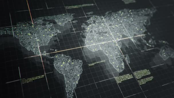 Vista Panorámica Del Mapa Del Mundo Digital — Vídeo de stock