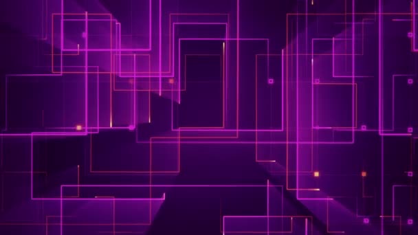 Geometrical Background Stripes Particles Animation Circuit Electric Signal Purple Shine — Stock Video