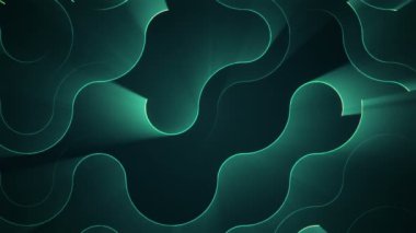 Devre elektrik sinyal parçacıkları ve yeşil ışık çizgilerinin animasyonuyla soyut teknoloji arka planı. Kusursuz döngünün animasyonu.