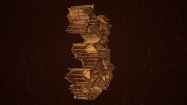 Metalik ağdan 3G ve 4G 'nin animasyon kelimeleriyle soyut arkaplan. Kusursuz döngünün animasyonu.