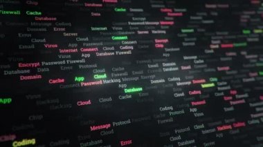 Bilgisayar ekranının hacker konseptinde yakın plan görüntüsü