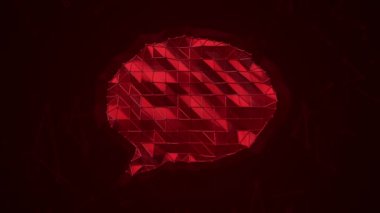 Metalik ağdaki konuşma baloncuğunun canlandırma sembolüyle soyut bir arkaplan. Kusursuz döngünün animasyonu.