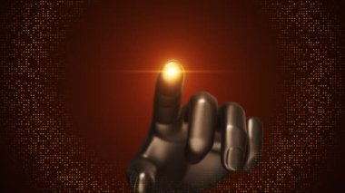 dijital el dokunmatik ekrana tıklıyor