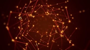 Devre elektrik sinyal parçacıkları ve yeşil ışık çizgilerinin animasyonuyla soyut teknoloji arka planı. Kusursuz döngünün animasyonu.