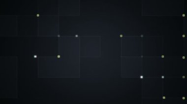 Çizgili ve parçalı soyut teknolojik arka plan. Gri parıltılı devre elektrik sinyalinin animasyonu. Kusursuz döngünün animasyonu.  