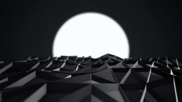 Абстрактный Фон Анимацией Движущихся Позвонков Полигональной Поверхности Animation Seamless Loop — стоковое видео