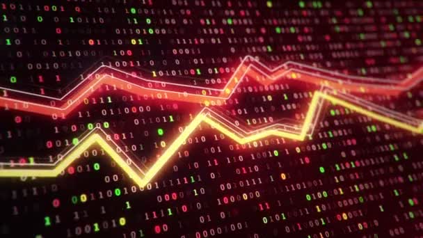 Abstract Background Animation Growing Charts Flowing Counters Numbers Symbols Percent — 비디오