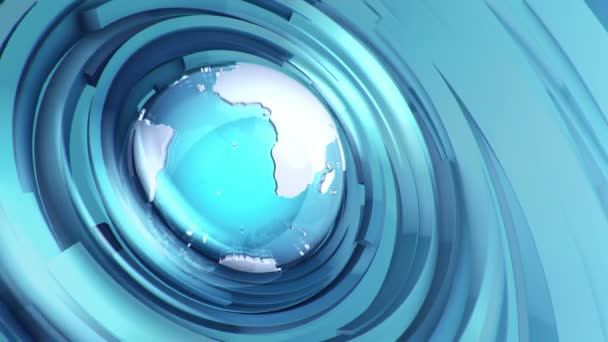 Анімація Обертання Глянцевої Земної Кулі Світлому Фоні Анімація Безшовної Петлі — стокове відео