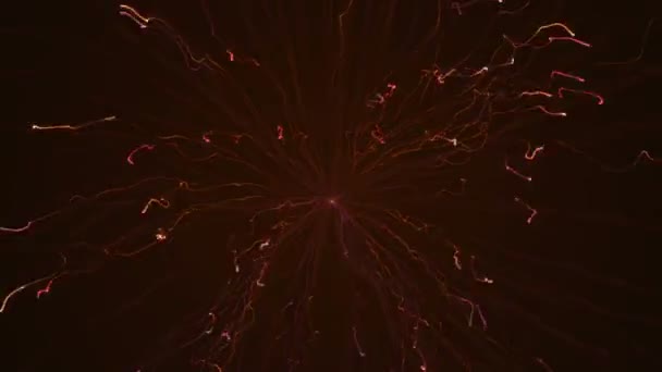 Fundo Abstrato Com Animação Fogos Artifício Voadores Luz Partículas Coloridas — Vídeo de Stock