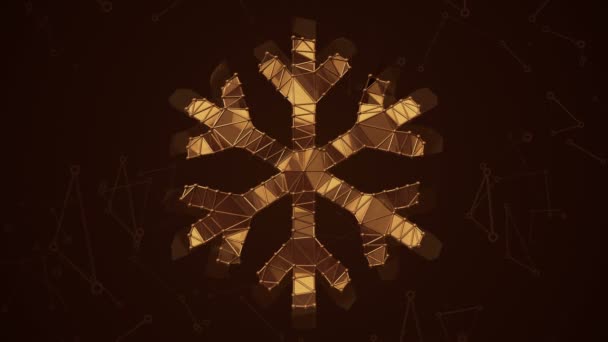 Abstract Background Animation Symbol Snowflake Metallic Net Animation Seamless Loop — Stock Video