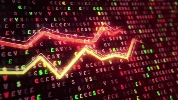 Sfondo Astratto Con Animazione Grafici Crescita Contatori Fluenti Numeri Con — Video Stock