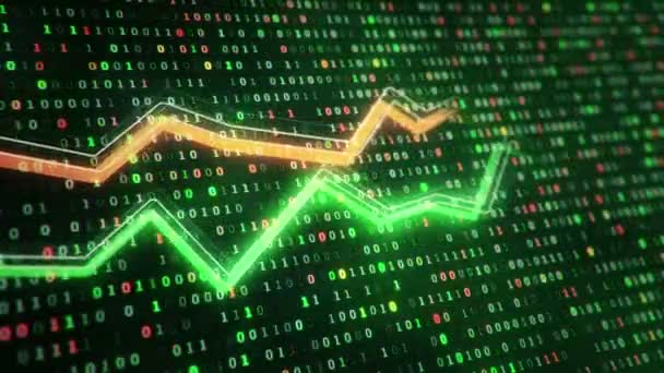 Abstract Background Animation Growing Charts Flowing Counters Numbers Symbols Percent — 비디오