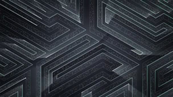 Fondo Tecnología Gris Abstracto Con Animación Partículas Señal Eléctrica Circuito — Vídeo de stock