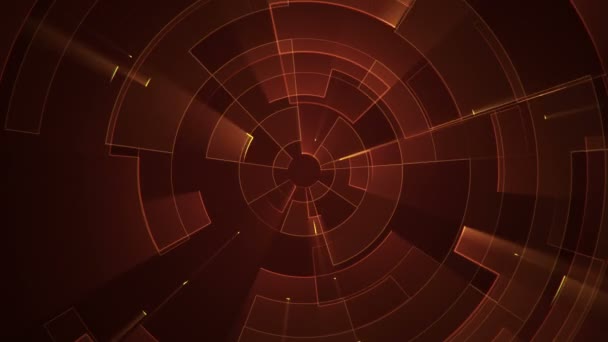 Abstrakte Technologie Hintergrund Mit Animation Von Elektrischen Signalpartikeln Und Orangefarbenen — Stockvideo