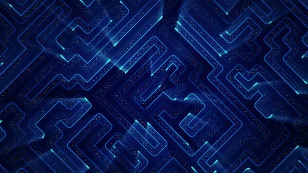 줄무늬와 기하학적 파란색 섬광을 애니메이션 고리의 애니메이션 — 비디오