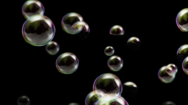 Animation Flying Soap Bubbles Colorful Background Animation Seamless Loop — Stock Video