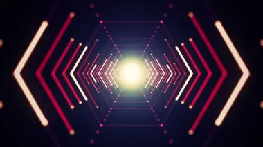 Arka plan ile animasyon uçuş neon ışık ile soyut fütüristik tünelde. Animasyon sorunsuz döngü