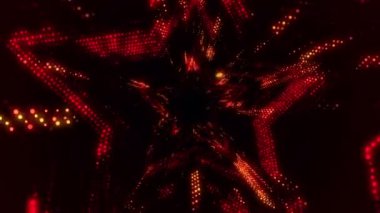 Elektrik sinyal parçacıkları ve ışıkların animasyonuyla soyut teknoloji arka planı. Kusursuz döngünün animasyonu.  