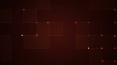 Çizgilerin geometrik arka planında parçacıkların olduğu devre elektrik sinyalinin animasyonu. Kusursuz döngünün animasyonu.  