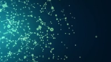 Kullanıcıları bağlayan animasyon bulut ağına sahip soyut arkaplan. Kusursuz döngünün animasyonu