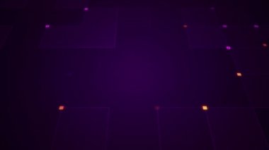 Çizgilerin geometrik arka planında parçacıkların olduğu devre elektrik sinyalinin animasyonu. Kusursuz döngünün animasyonu.  