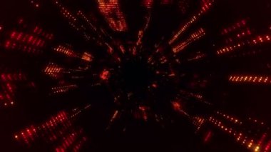 Elektrik sinyal parçacıkları ve ışıkların animasyonuyla soyut teknoloji arka planı. Kusursuz döngünün animasyonu.  