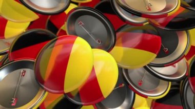 Alman bayrağıyla renkli rozet sallayan animasyon. Kusursuz döngünün animasyonu.