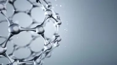 Camdan DNA sarmalı döndürme animasyonu ile soyut bilimsel arka plan. Kusursuz döngünün animasyonu