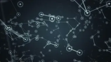 Ağ içindeki kullanıcıların veri ve bağlantı yollarının sunumuna sahip soyut arkaplan. Kusursuz döngünün animasyonu