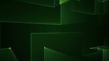 Çizgilerin geometrik arka planında parçacıkların olduğu devre elektrik sinyalinin animasyonu. Kusursuz döngünün animasyonu.  