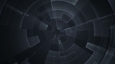 Çizgilerin geometrik arka planında parçacıkların olduğu devre elektrik sinyalinin animasyonu. Kusursuz döngünün animasyonu.  