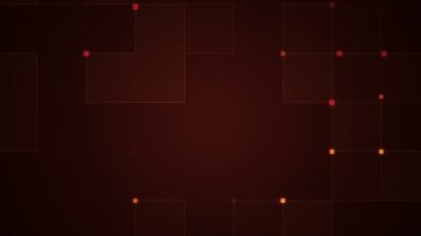 Çizgilerin geometrik arka planında parçacıkların olduğu devre elektrik sinyalinin animasyonu. Kusursuz döngünün animasyonu.  