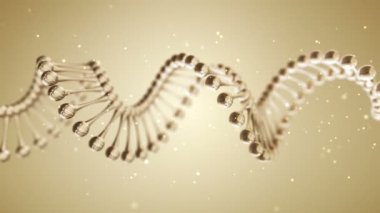 Camdan DNA sarmalı döndürme animasyonu ile soyut bilimsel arka plan. Kusursuz döngünün animasyonu