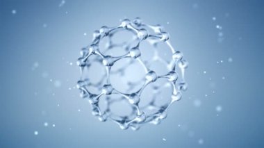 Camdan DNA sarmalı döndürme animasyonu ile soyut bilimsel arka plan. Kusursuz döngünün animasyonu