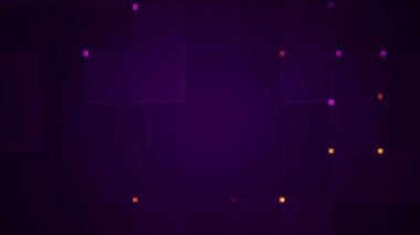 Çizgilerin geometrik arka planında parçacıkların olduğu devre elektrik sinyalinin animasyonu. Kusursuz döngünün animasyonu.  