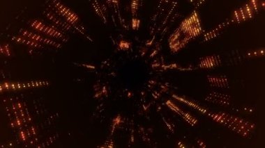 Elektrik sinyal parçacıkları ve ışıkların animasyonuyla soyut teknoloji arka planı. Kusursuz döngünün animasyonu.  