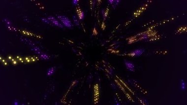 Elektrik sinyal parçacıkları ve ışıkların animasyonuyla soyut teknoloji arka planı. Kusursuz döngünün animasyonu.  