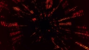 Elektrik sinyal parçacıkları ve ışıkların animasyonuyla soyut teknoloji arka planı. Kusursuz döngünün animasyonu.  