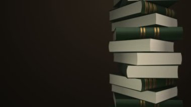 Renkli kitapların animasyon rotasyonu. Kusursuz döngünün animasyonu.