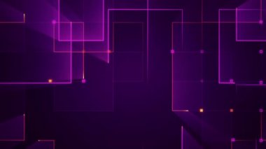 Çizgilerin geometrik arka planında parçacıkların olduğu devre elektrik sinyalinin animasyonu. Kusursuz döngünün animasyonu.  