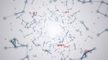 Ağ içindeki kullanıcıların veri ve bağlantı yollarının sunumuna sahip soyut arkaplan. Kusursuz döngünün animasyonu