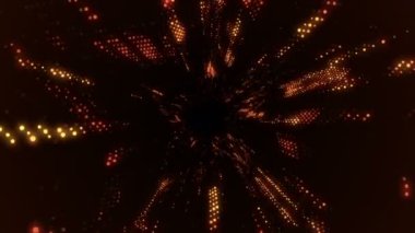 Elektrik sinyal parçacıkları ve ışıkların animasyonuyla soyut teknoloji arka planı. Kusursuz döngünün animasyonu.  