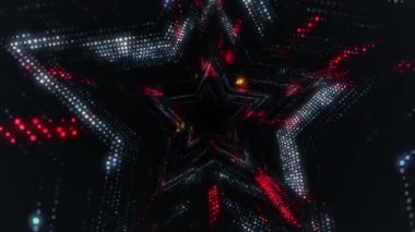 Elektrik sinyal parçacıkları ve ışıkların animasyonuyla soyut teknoloji arka planı. Kusursuz döngünün animasyonu.  