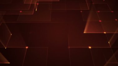 Çizgilerin geometrik arka planında parçacıkların olduğu devre elektrik sinyalinin animasyonu. Kusursuz döngünün animasyonu.  