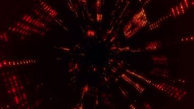 Elektrik sinyal parçacıkları ve ışıkların animasyonuyla soyut teknoloji arka planı. Kusursuz döngünün animasyonu.  