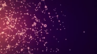 Kullanıcıları bağlayan animasyon bulut ağına sahip soyut arkaplan. Kusursuz döngünün animasyonu