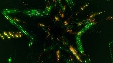 Elektrik sinyal parçacıkları ve ışıkların animasyonuyla soyut teknoloji arka planı. Kusursuz döngünün animasyonu.  