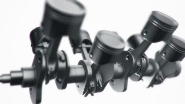 Dört silindirli motorun 3 boyutlu animasyon görüntüleri. Kusursuz döngünün animasyonu